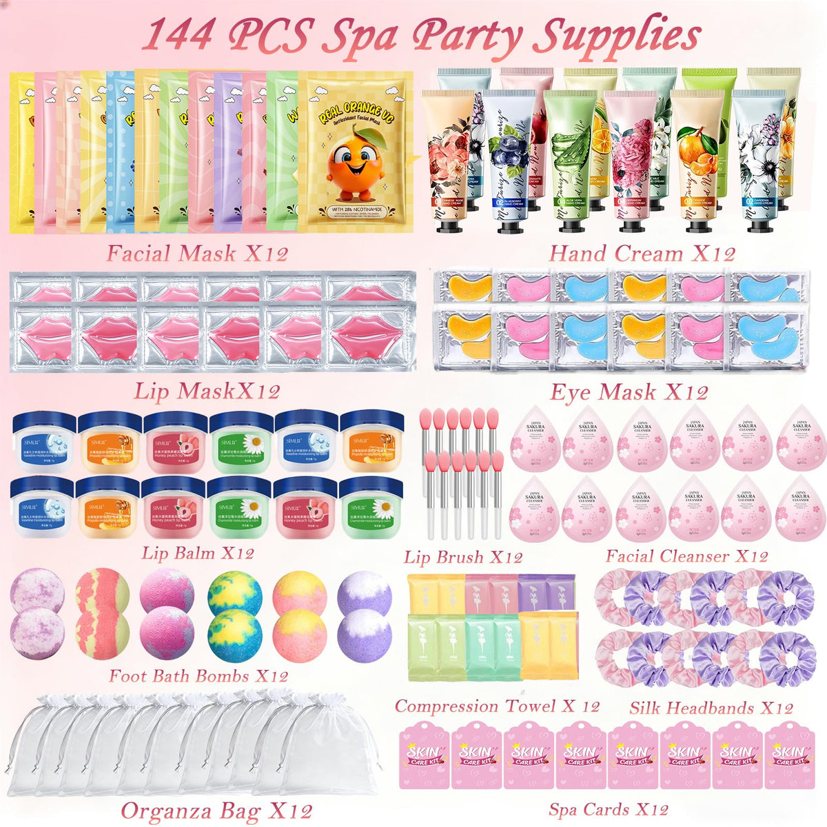 Tudona unboxed items laid out to display variety and easy party assembly