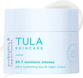 TULA travel jar front view showing compact moisturizing cream and portability