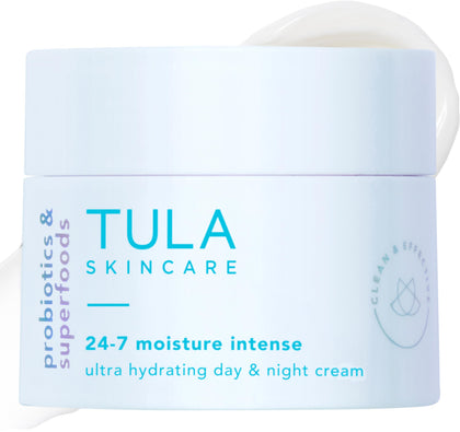 TULA travel jar front view showing compact moisturizing cream and portability