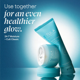 TULA cream on bedside table in nighttime routine showing overnight comfort benefit