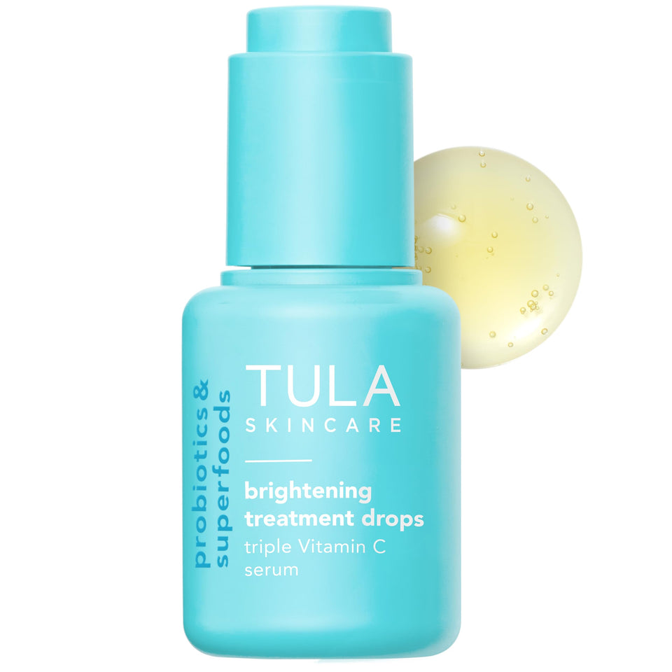 TULA front packaging bottle showing clear branding and brightening benefit