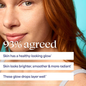 TULA bronzing drops mixed into moisturizer demonstrating easy blending