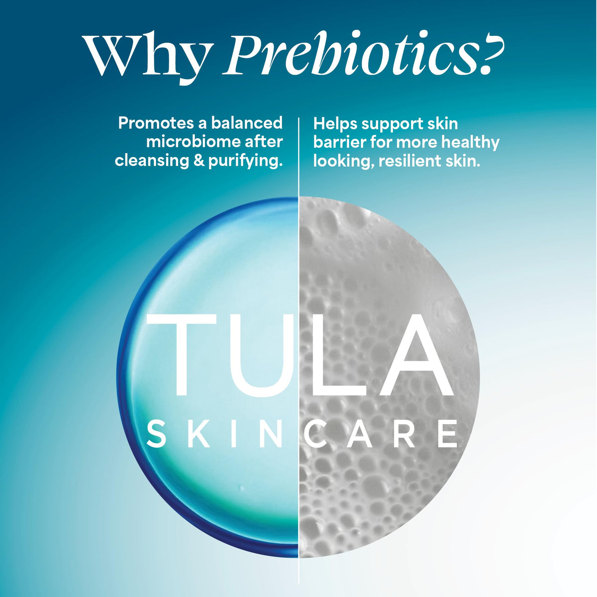TULA cleanser being applied to wet hands to demonstrate gentle removal