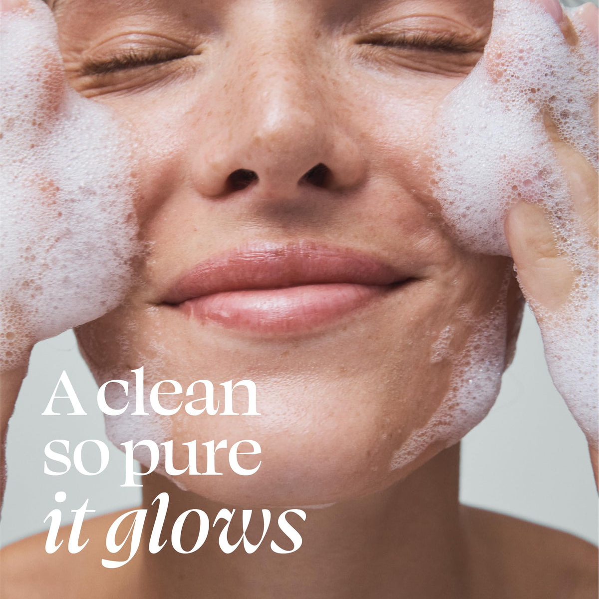 TULA cleanser lathering into soft foam for effective makeup removal
