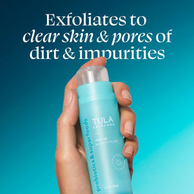 TULA Clear Up gel texture closeup illustrating lightweight consistency and fast absorption