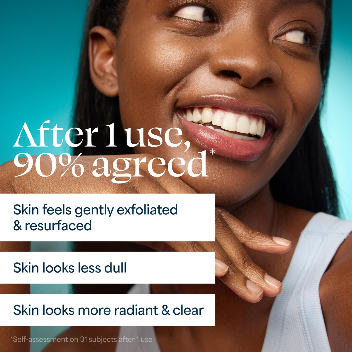 TULA product applied on hand demonstrating spreadability and gentle exfoliation