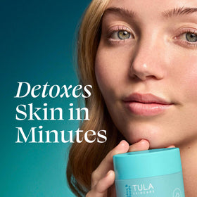 TULA open jar showing creamy gritty texture and exfoliant for visible texture benefit