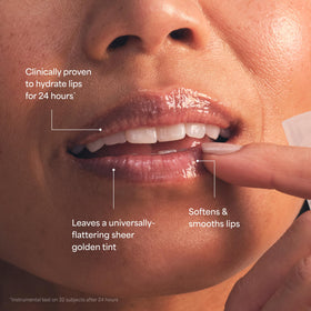 TULA eye balm texture on hand demonstrating lightweight smooth finish benefit