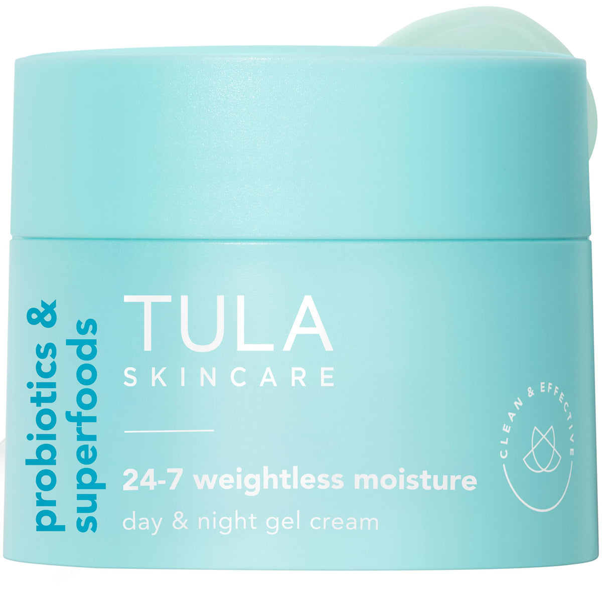 TULA front packaging travel-size jar showing compact moisturizer for easy portability