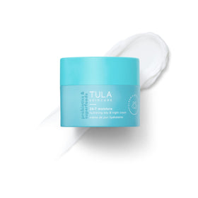 TULA Gold Glow & Get It Eye Balm open with applicator demonstrating easy under-eye application and brightening