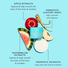 TULA kit contents arranged flatlay demonstrating complete three-step travel skincare routine