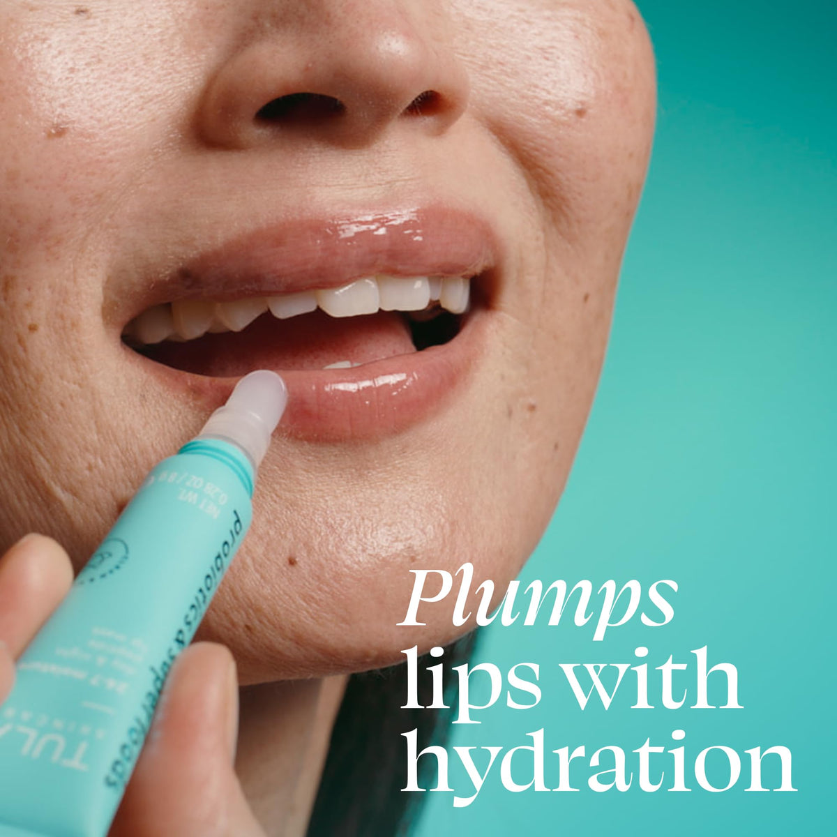 TULA lip mask texture close-up highlighting smooth formula and nourishing feel
