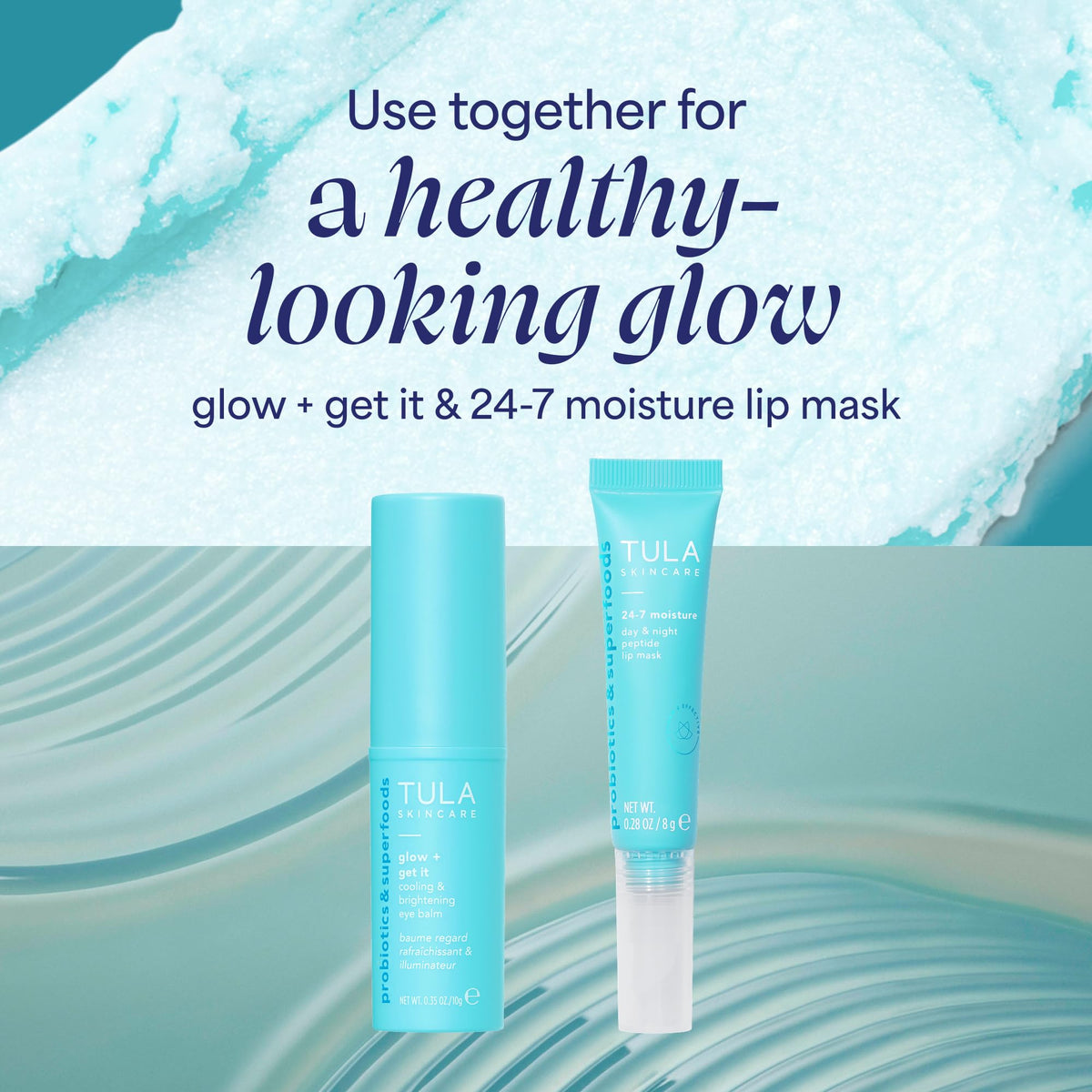 TULA lip mask label close-up revealing ingredient highlights and usage tips