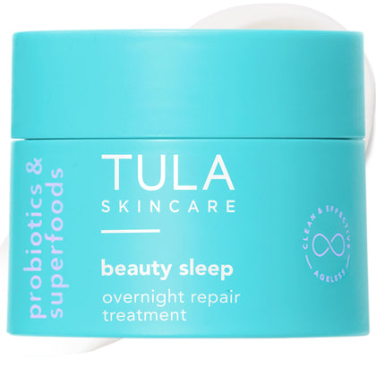 TULA front packaging showing compact night cream for travel convenience