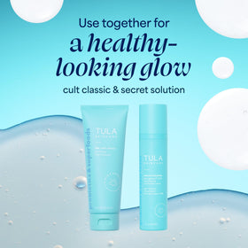 TULA bottle on bathroom counter in routine setting suggesting daily use benefits