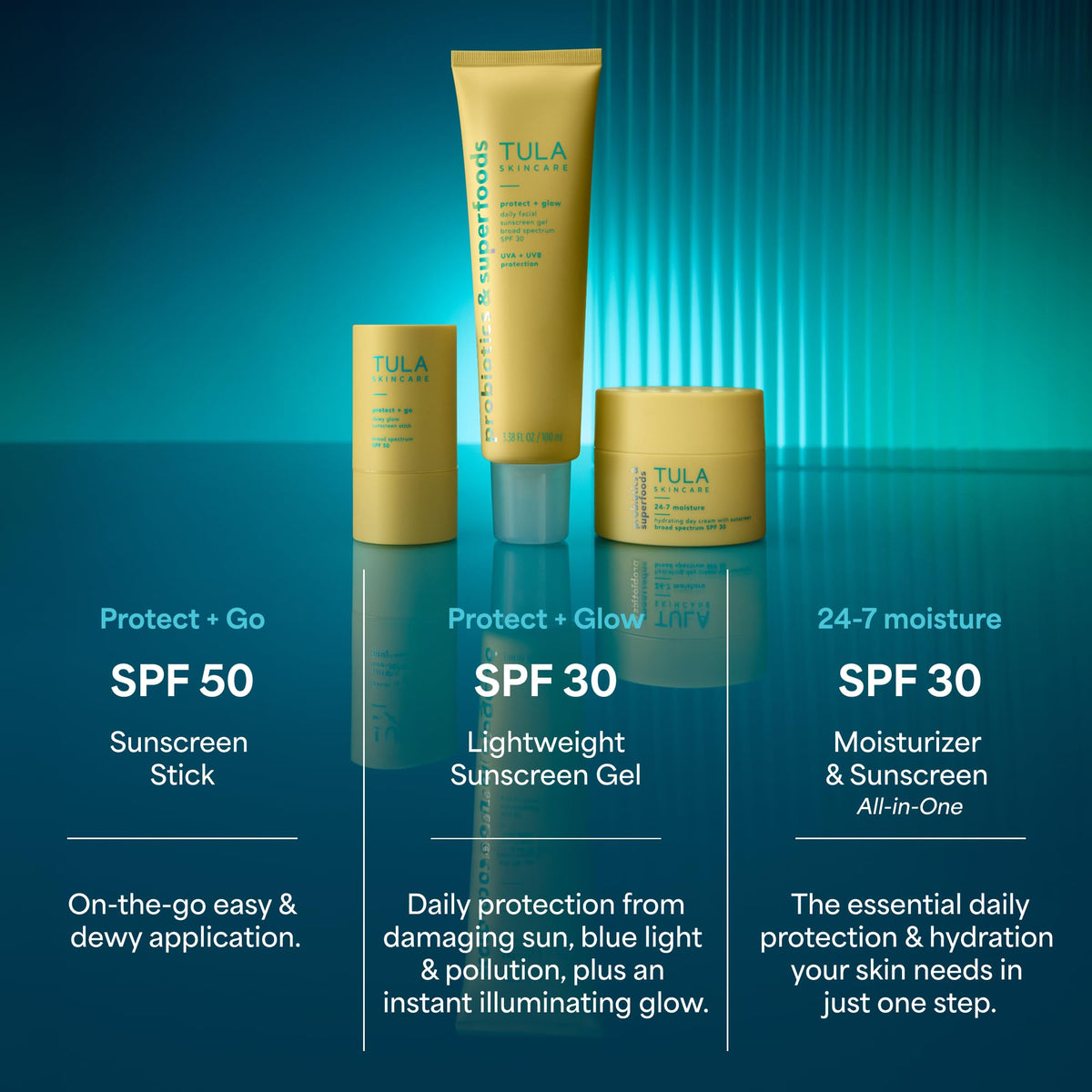 TULA sunscreen in outdoor setting showing daytime protection and active use