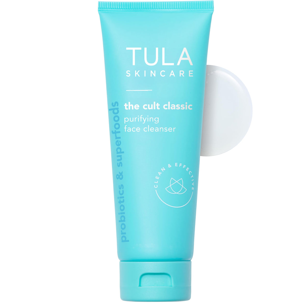 TULA purifying cleanser front packaging showing product benefits
