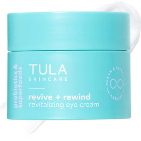 TULA jar front view showing product and branding, promotes refreshed eyes