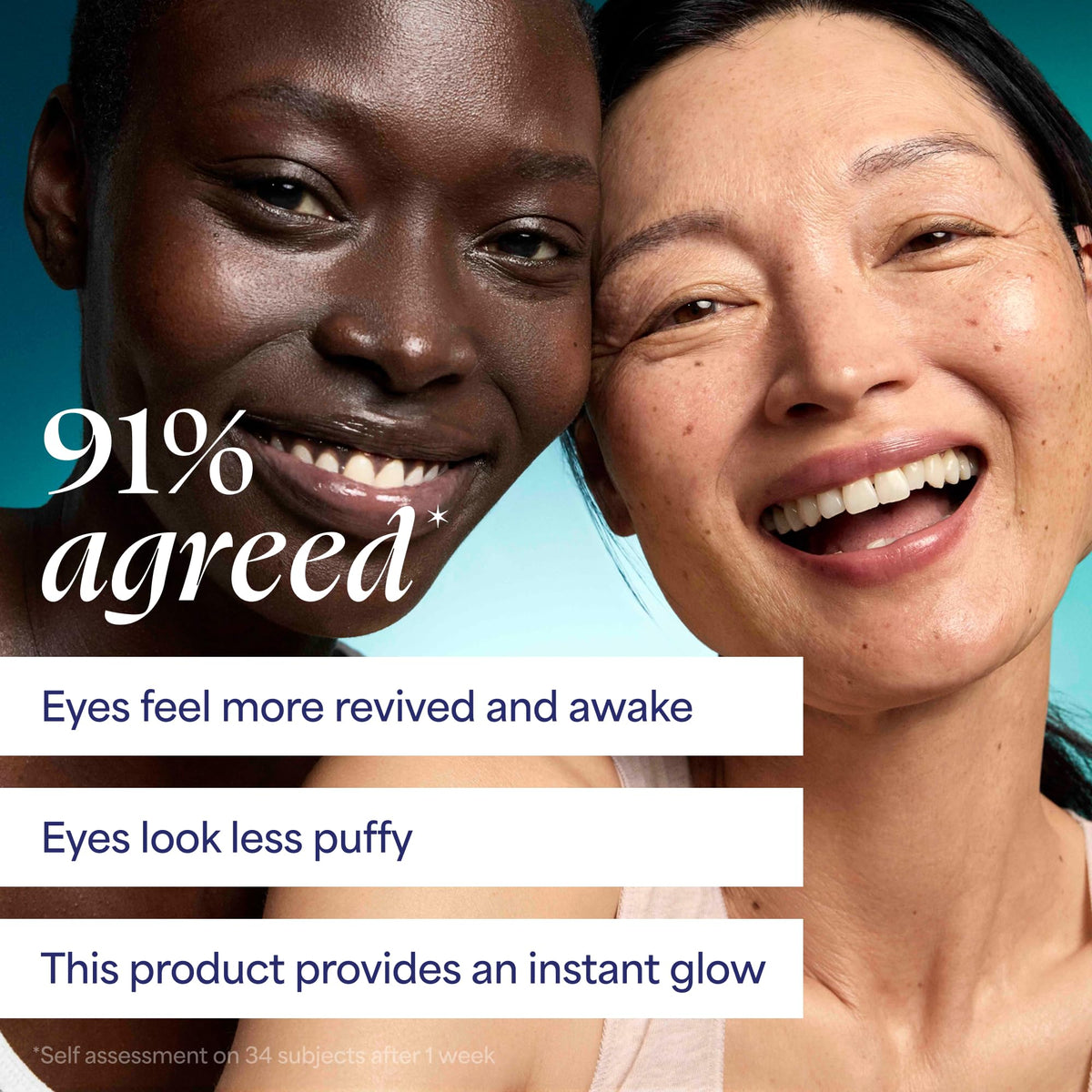 TULA Spresso eye balm next to a coin showing compact 0.35 oz size for portability