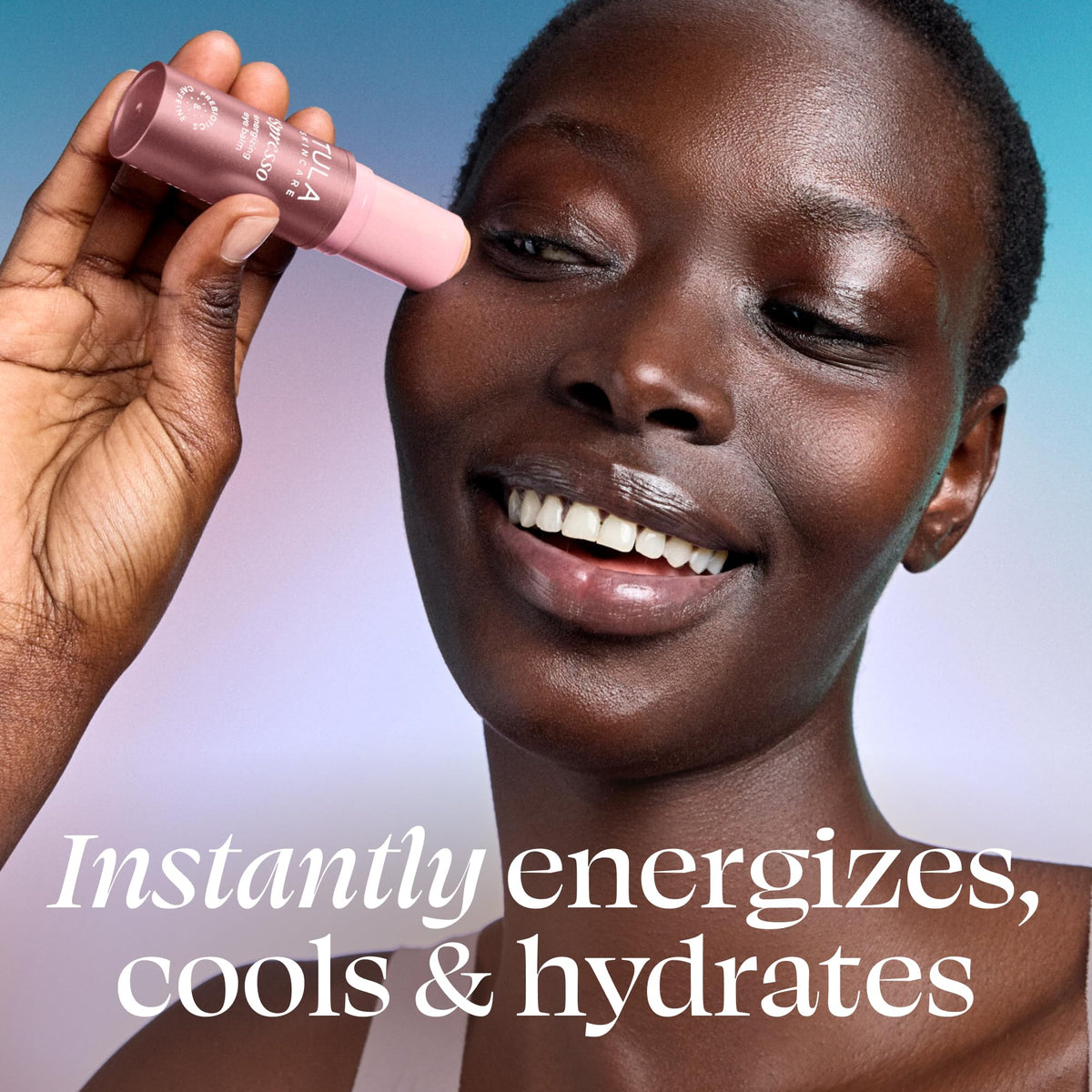 TULA Spresso stick close-up revealing rose-toned balm and smooth glide