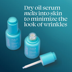 TULA serum texture on skin illustrating lightweight absorption benefit
