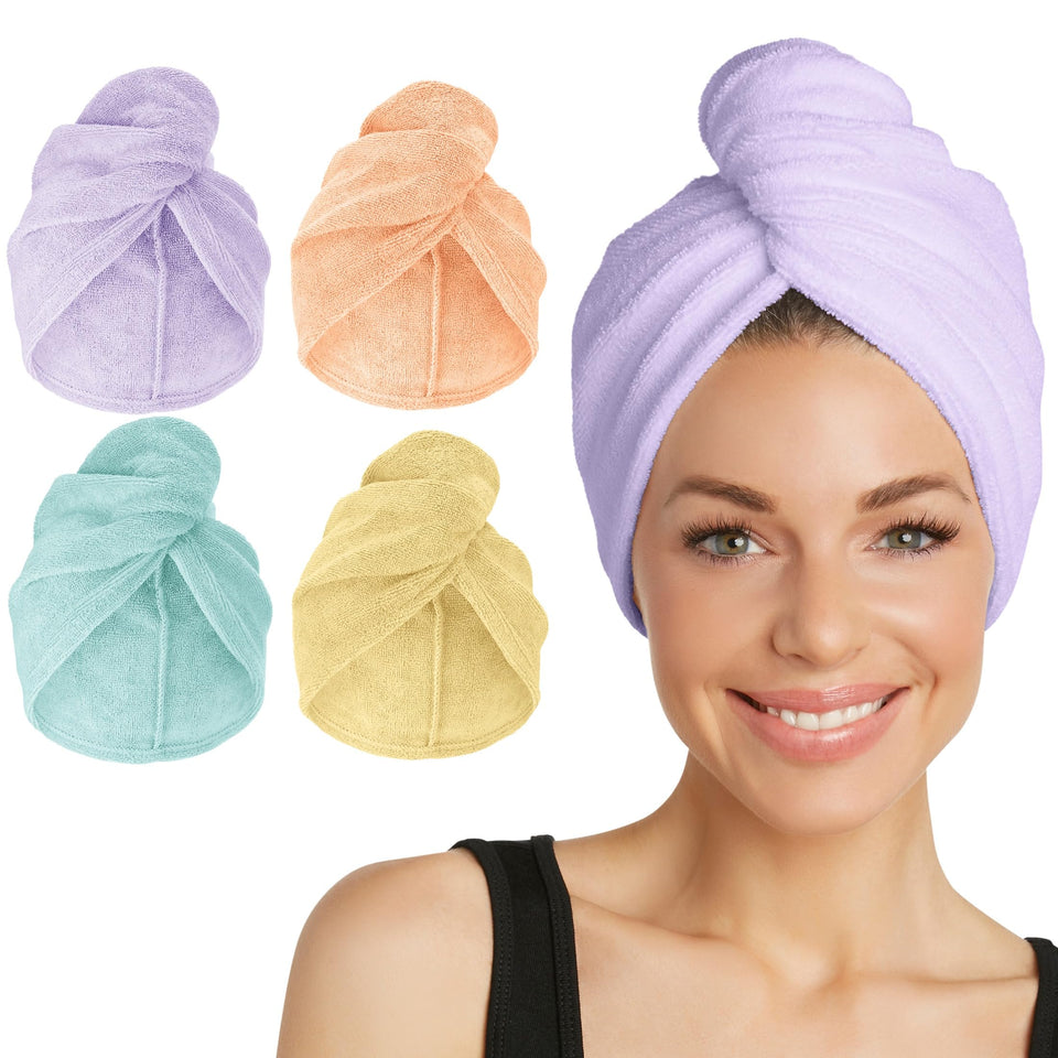 Turbie Twist front view of four-color pack showing variety and convenience