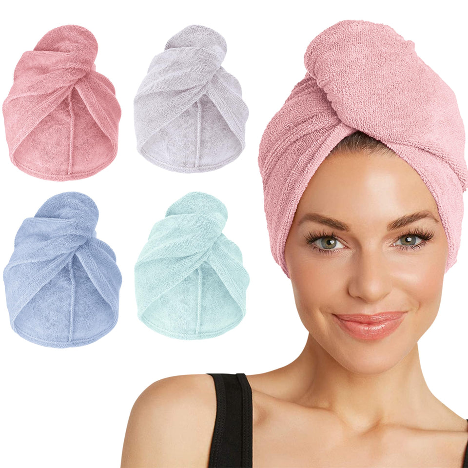 Turbie Twist front packaging showing four colorful hair wraps and convenience