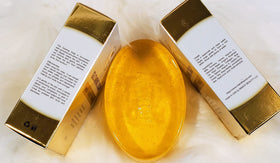 Generic milk pour image indicates milk extract in soap for mild exfoliation