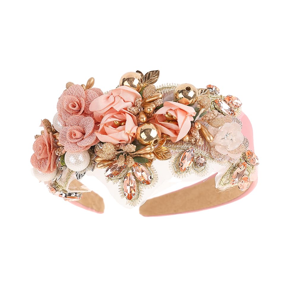 TURTLEDOVE headband front view showing floral crown and elegant finish