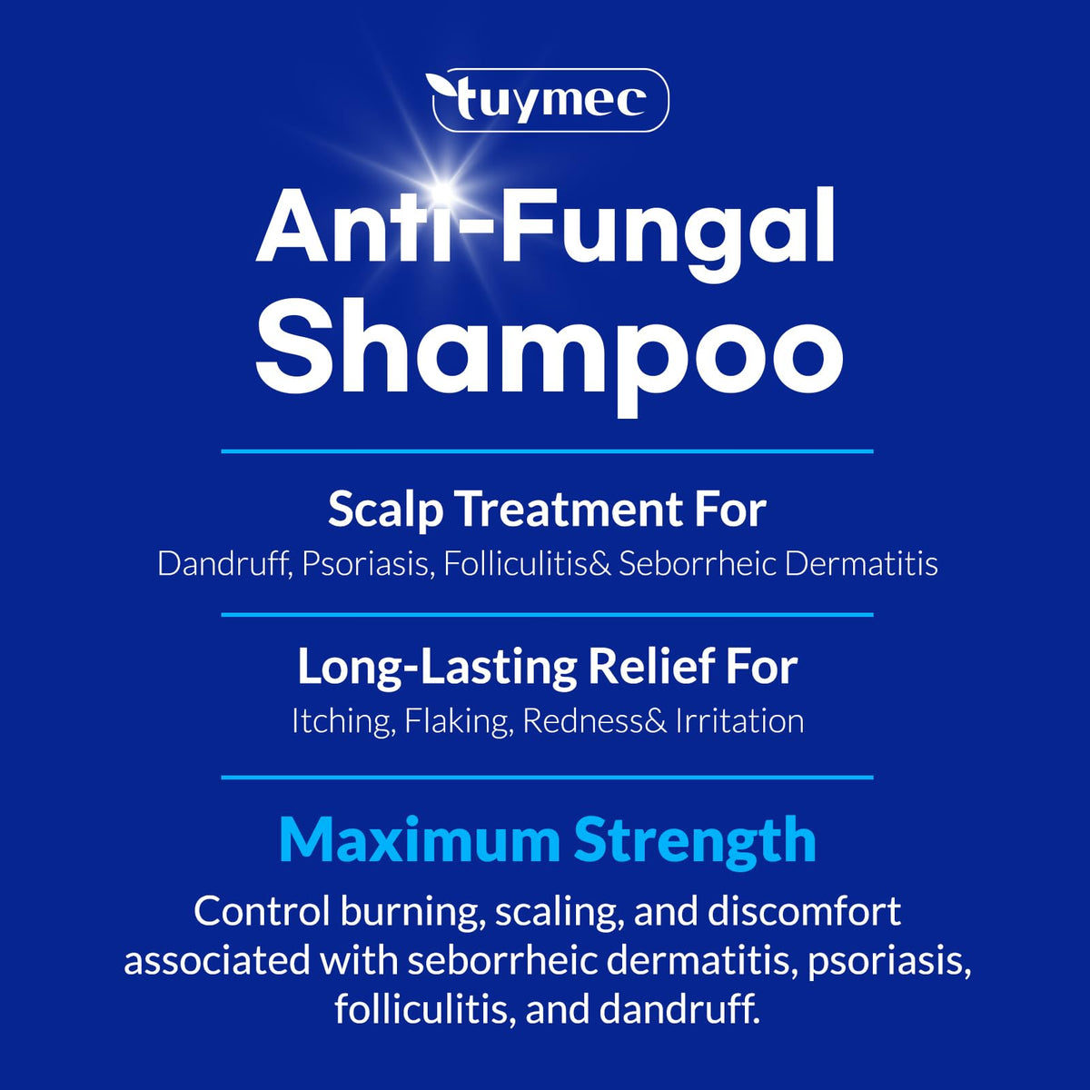 Tuymec being massaged into scalp showing application for reduced itching and improved comfort