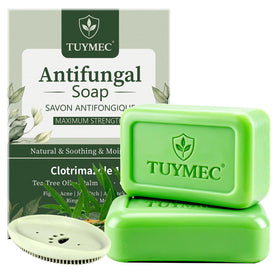 Tuymec front packaging showing medicated antifungal soap benefits