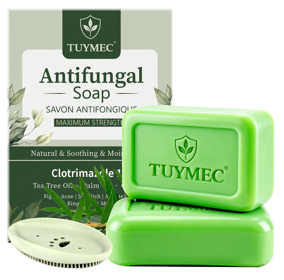 Tuymec front packaging showing medicated antifungal soap benefits