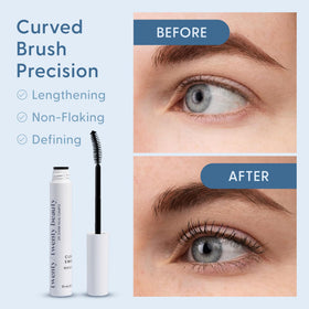 twenty/twenty beauty before and after lashes showing fuller, longer-looking effect