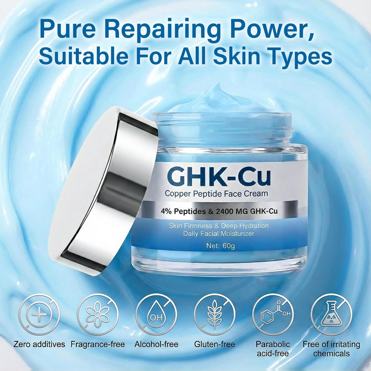 TWMKLP ingredient label showing GHK-Cu copper peptide details