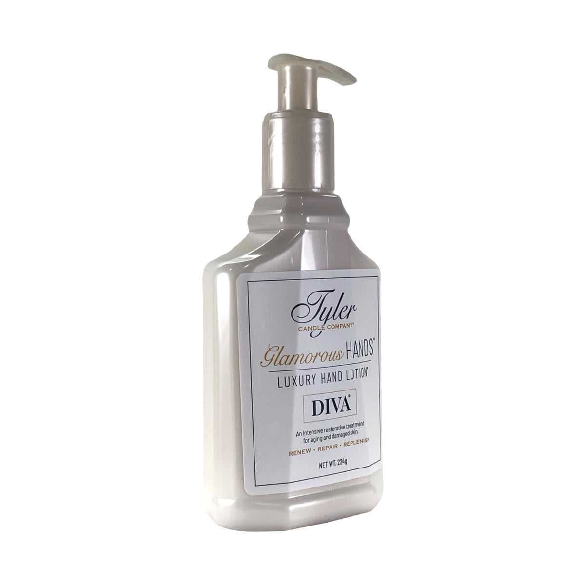 TYLER CANDLE COMPANY applying lotion in hand for instant softening benefit