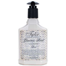 TYLER bottle front view showing label and elegant packaging for moisturizing benefit
