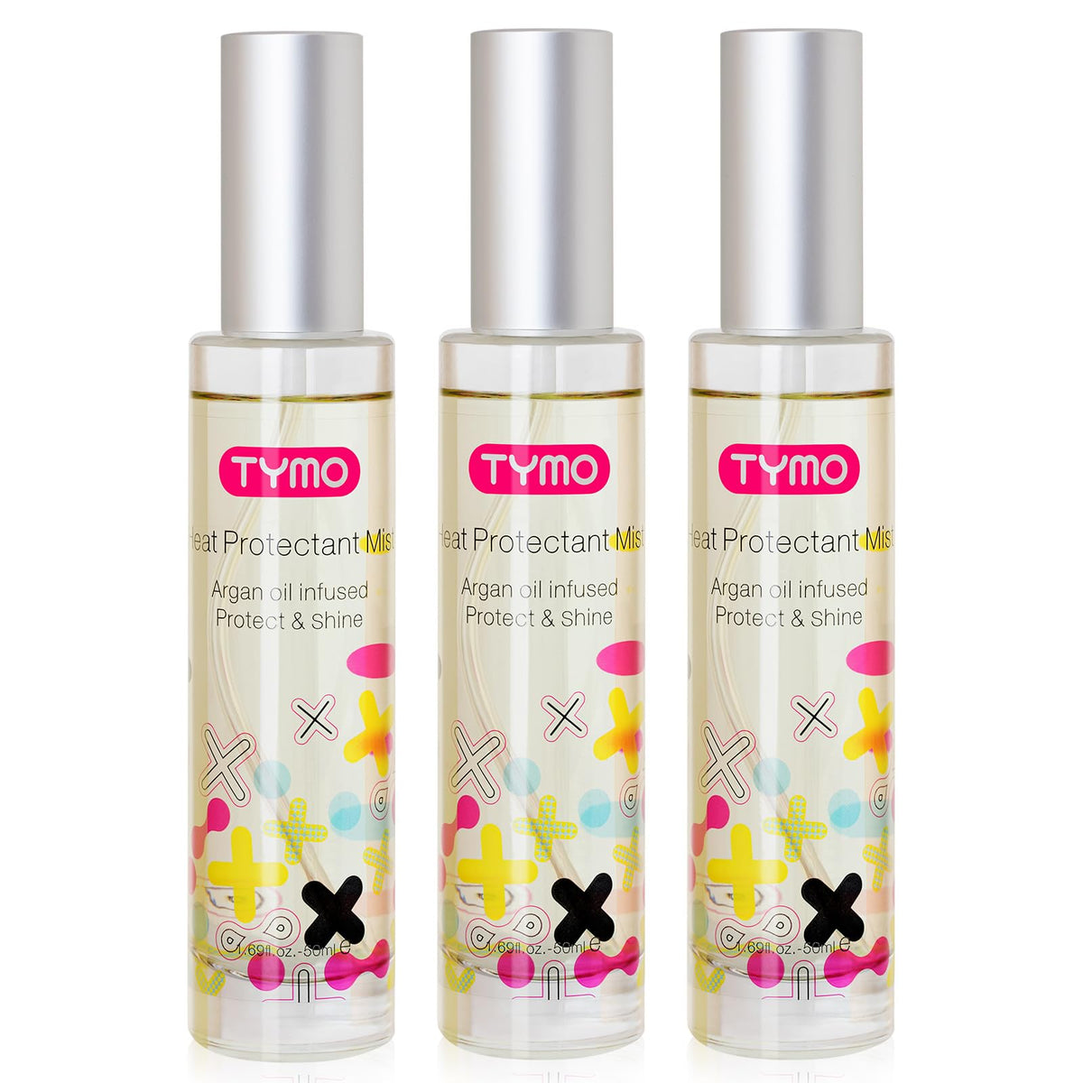 TYMO glass bottle front view showing clean packaging and formula benefits