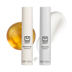 U Beauty front packaging showing both trial serums and set clarity benefit