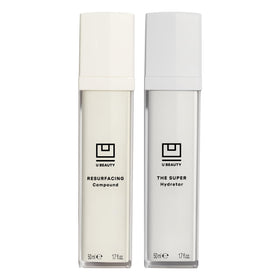 U Beauty duo front packaging showing both bottles and benefits