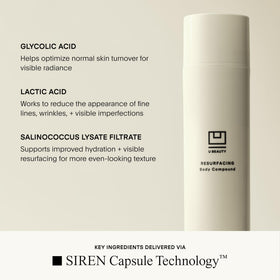 U Beauty ingredient label highlighting AHAs, retinol and papain