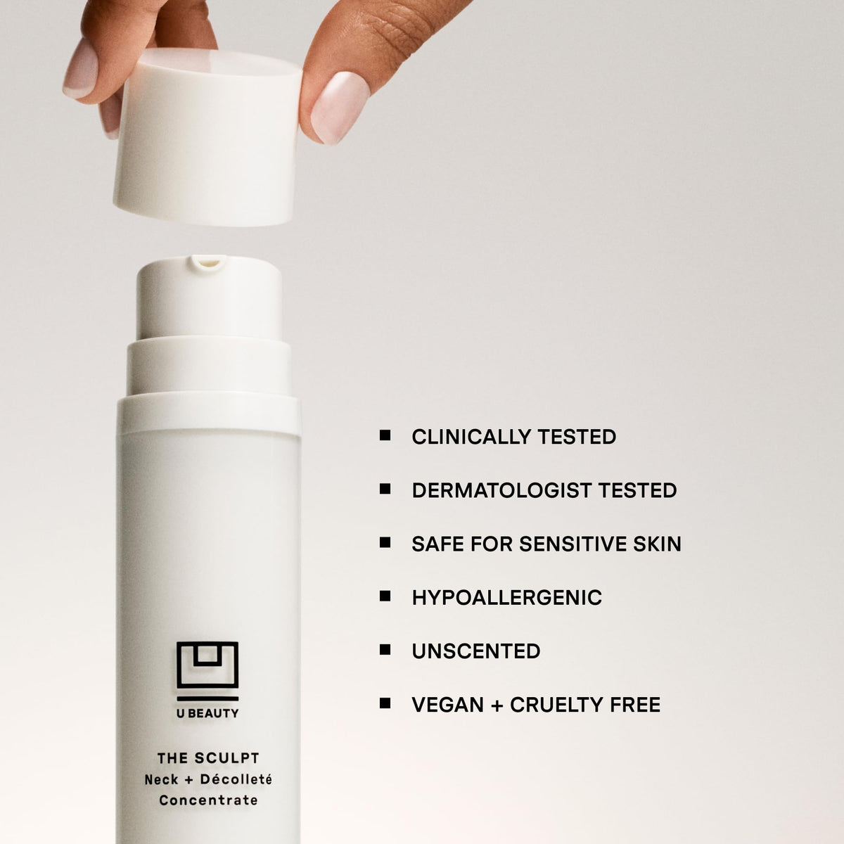 U Beauty product on vanity in lifestyle setting showing daily routine benefit