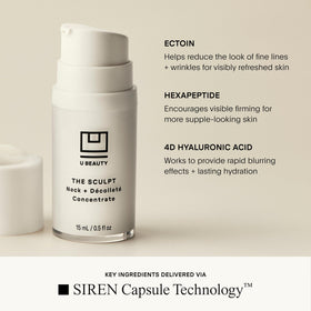 U Beauty SIREN capsule ingredient close-up showing targeted delivery benefit