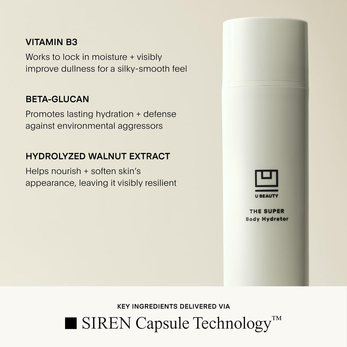 U Beauty being applied on arm demonstrating smooth application and softness