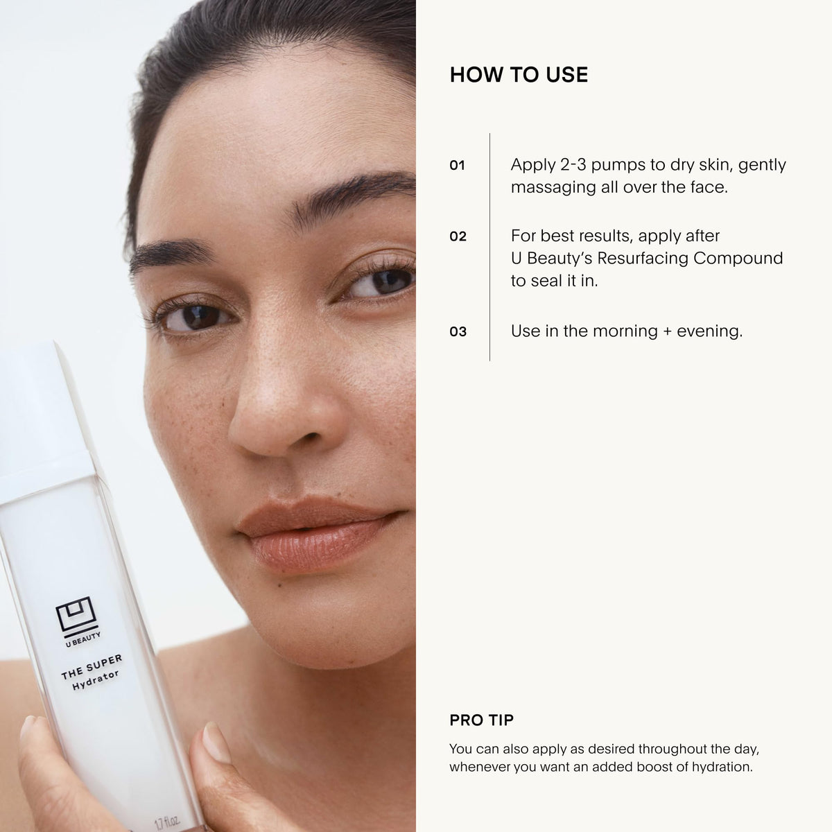 U Beauty before and after scale demonstrating improved hydration and smoother texture
