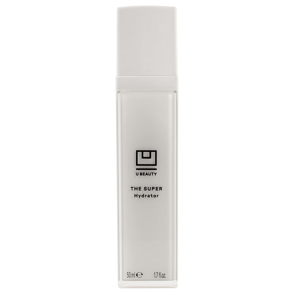 U Beauty SUPER Hydrator jar front view showing sleek packaging and product benefit
