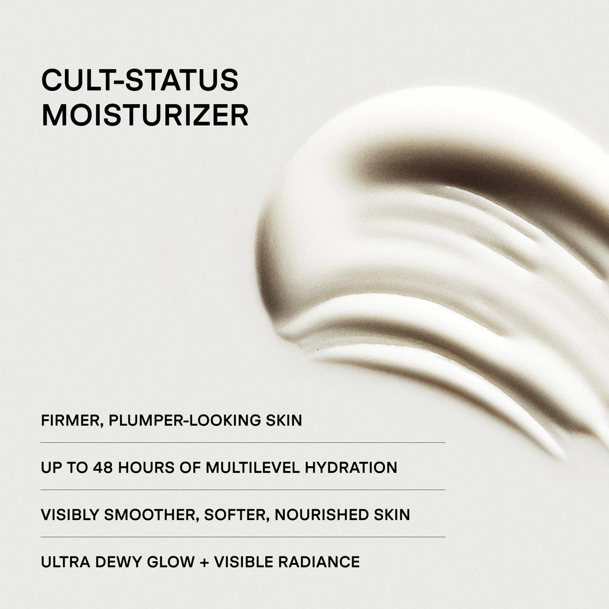 U Beauty cream texture close-up highlighting rich hyaluronic moisturizing feel
