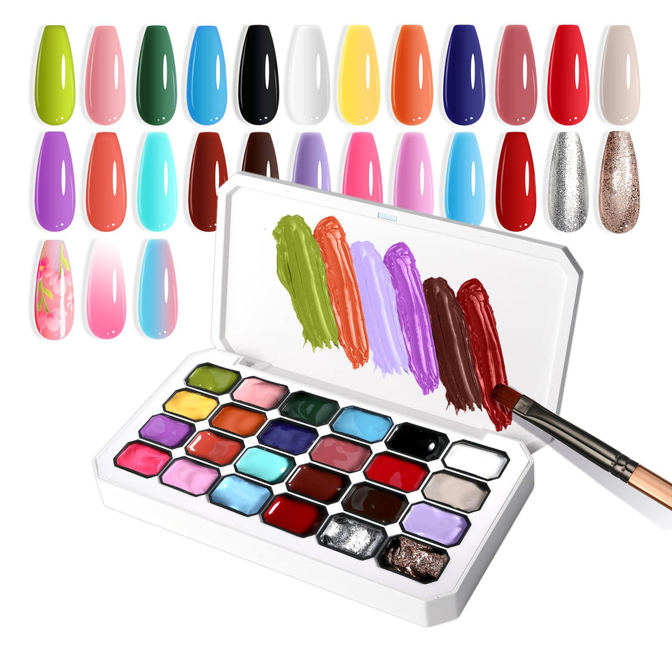 U-Shinein front packaging showing the 24-color gel kit and branding for quick identification and shelf appeal