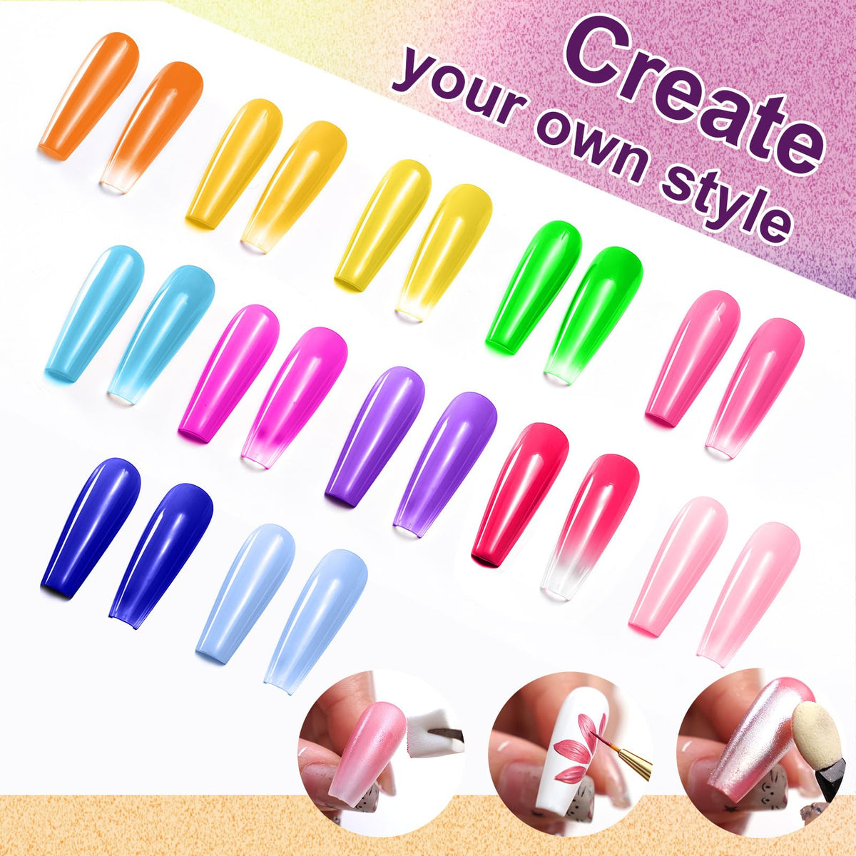 U-Shinein gradient demo on nails showing smooth ombre finish
