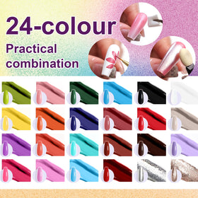 U-Shinein nail in use with a seamless ombre created using included sponges and grabber for precise tapping