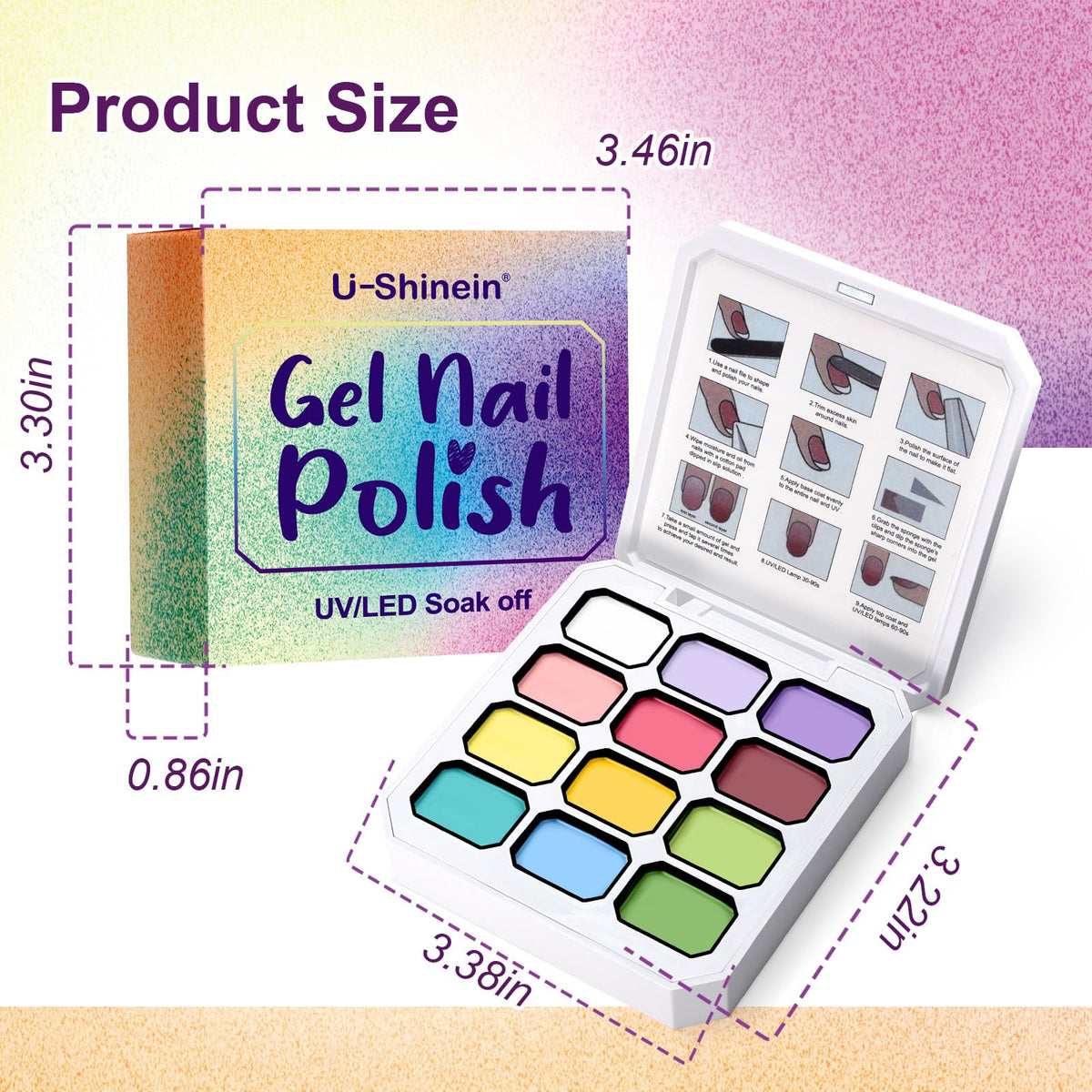 u-shinein size comparison pot next to finger showing compact, travel-friendly kit